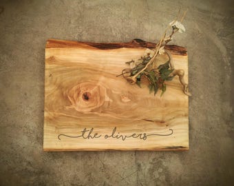 Personalized Cutting Board - Live Edge *One of A Kind* Maple Cheese Board - #M2D