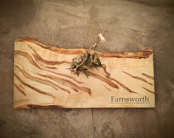Personalized Cutting Board - Live Edge *One of A Kind* Maple Cheese Board - #S29D