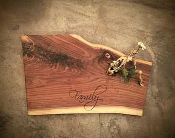 Personalized Charcuterie Board - Live Edge Walnut Cheese Board -  #A26B