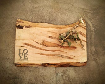 Personalized Live Edge Maple Cutting Board - Custom Cheese Board - #S7A