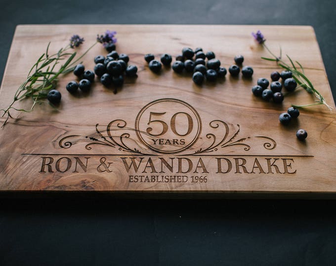 Featured listing image: 50th Wedding Anniversary Gift - Personalized Cutting Board - 25th Wedding Anniversary Gift - 5th Wedding Anniversary Gift