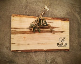 Personalized Cutting Board - Live Edge *One of A Kind* Maple Cheese Board - #S29C