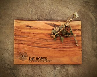 Personalized Cutting Board - Live Edge *One of A Kind* Maple Cheese Board - #S13F