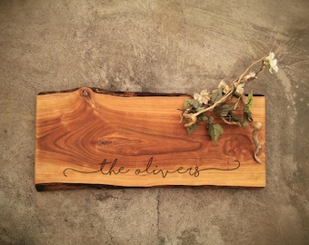 Personalized Cutting Board - Live Edge Cherry Cheese Board -  #O12B