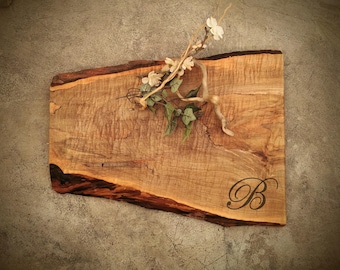 Personalized Cutting Board - Live Edge *One of A Kind* Maple Cheese Board - #M12C