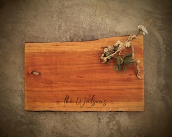 Personalized Charcuterie Board - Live Edge *One of A Kind* Cherry Cutting Board - #A30C