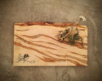 Personalized Cutting Board - Live Edge *One of A Kind* Maple Cheese Board - #A30A