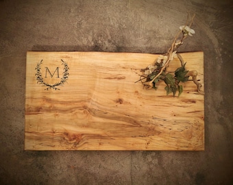 Personalized Cutting Board - Live Edge *One of A Kind* Maple Cheese Board - #A28D