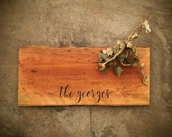 Personalized Cutting Board - Live Edge Cherry Cheese Board -  #O13C