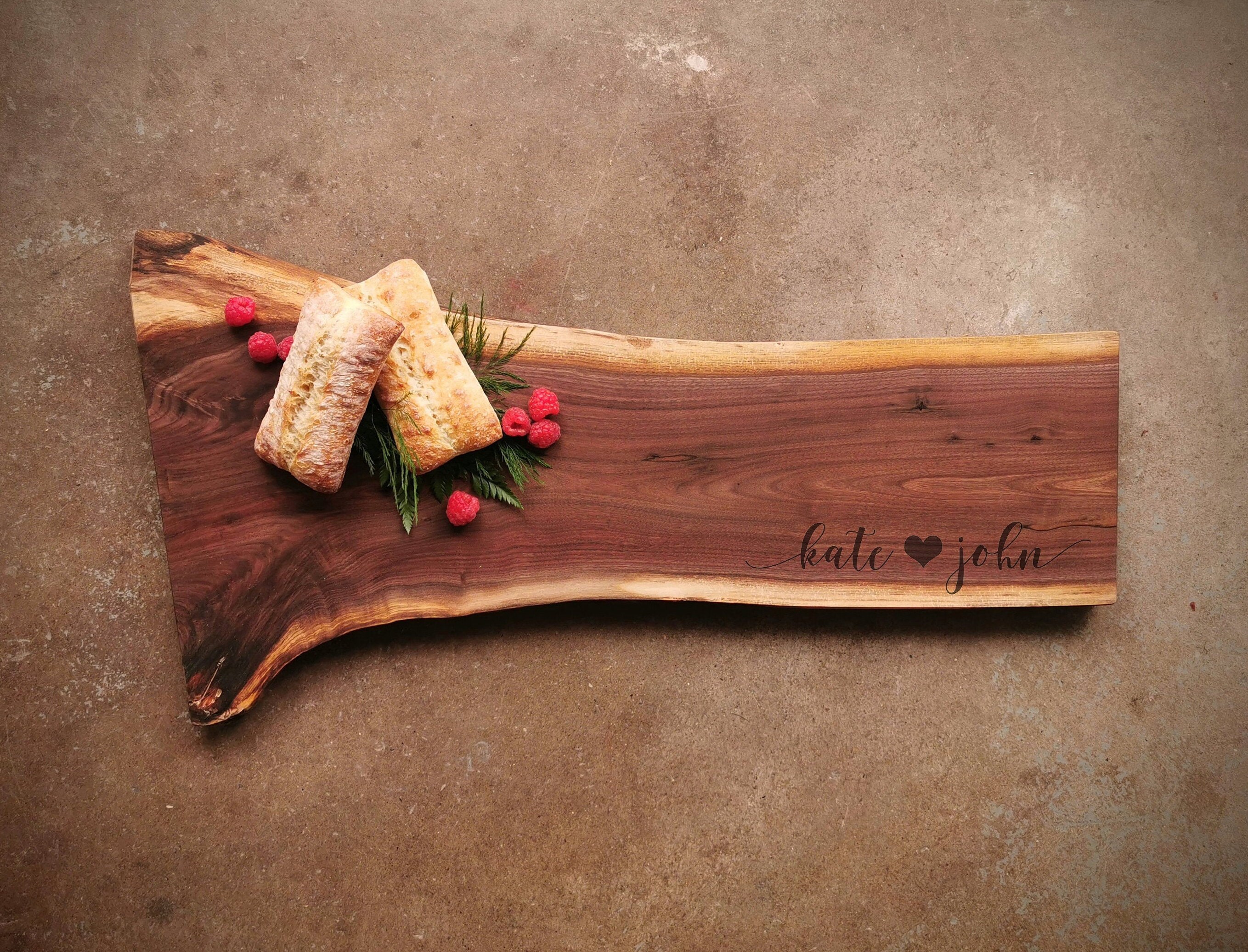 Live Edge Personalized Cheese Board