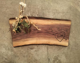 Personalized Charcuterie Board - Live Edge Walnut Cheese Board -  #M6A