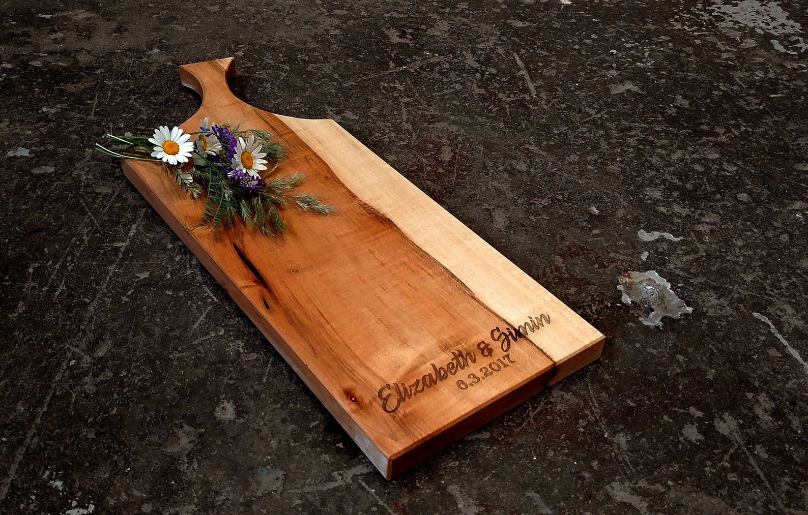 Personalized Cheese Board Maple Cutting Board With Handle Etsy