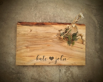 Personalized Cutting Board - Live Edge Maple Cheese Board - #M8A