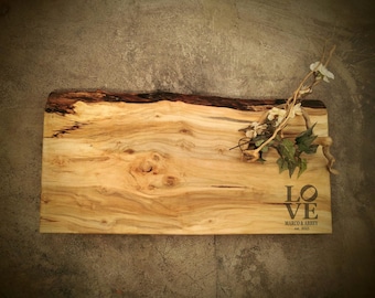 Personalized Cutting Board - Live Edge Maple Cheese Board -  #A28C