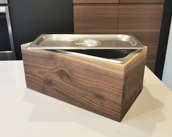 Walnut Compost Bin - Countertop Compost - Kitchen Compost
