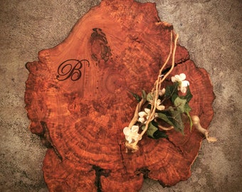 Personalized Charcuterie Board - *One of A Kind*  Rustic Live Edge Cherry Burl - #J28-8