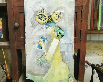Original Oil on masonite - 13x27 Inches