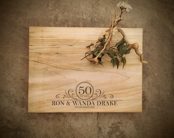 Personalized Thick Maple Cutting Board - Anniversary Gift - #A30E