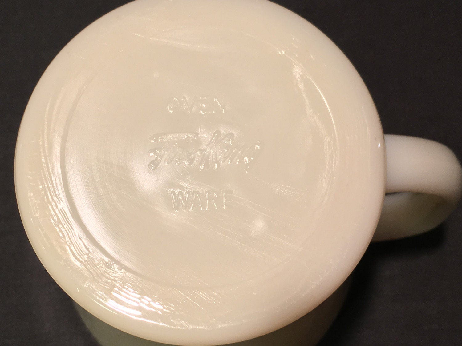 アンティーク雑貨 Fire King Ivory Shaving mug New Old Stock Fire King Creamy Ivory Flat Bottom D-handle Shaving