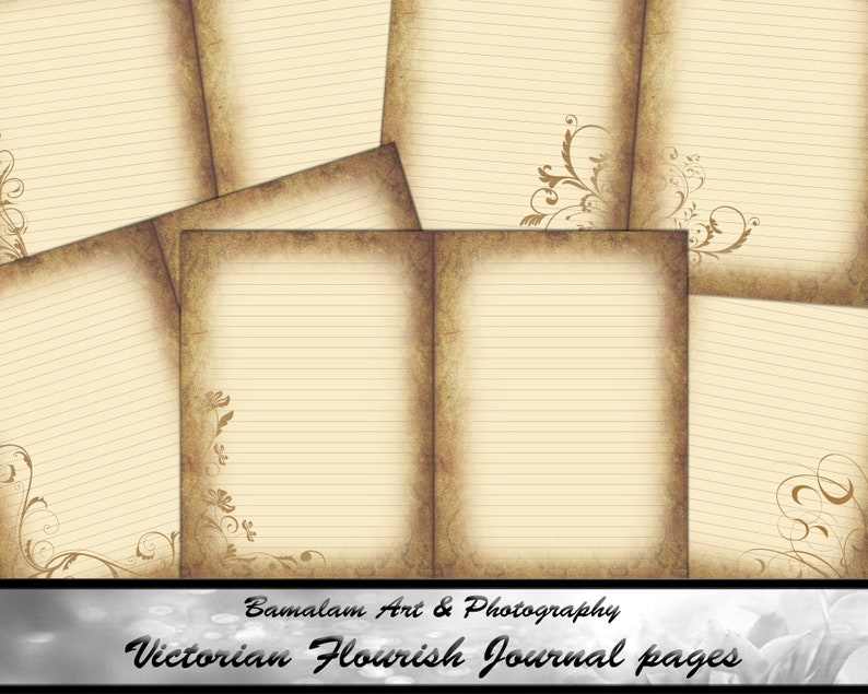 Vintage Scrapbook Background Victorian Style Paper Download Digital Journal Paper Set