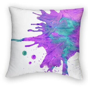 Paint Splat Throw Pillow Purple Paint Splat Throw Pillow Purple