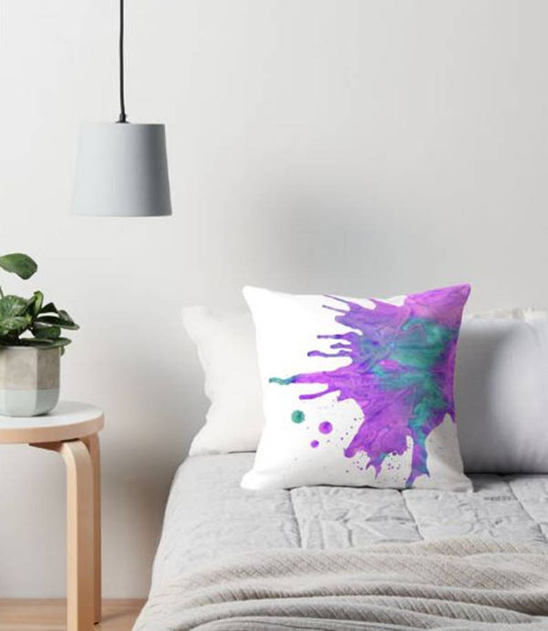Paint Splat Throw Pillow Purple Paint Splat Throw Pillow Purple
