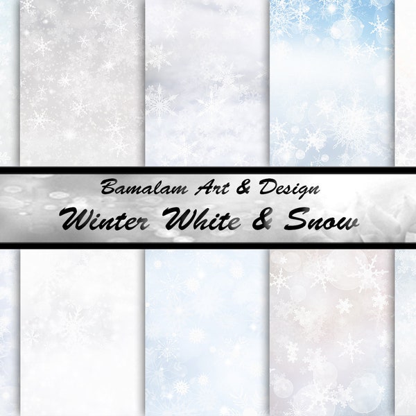 Winter White Snowflake Sublimation Backgrounds, Christmas Crafts, Winter Scrapbooking, Card Making