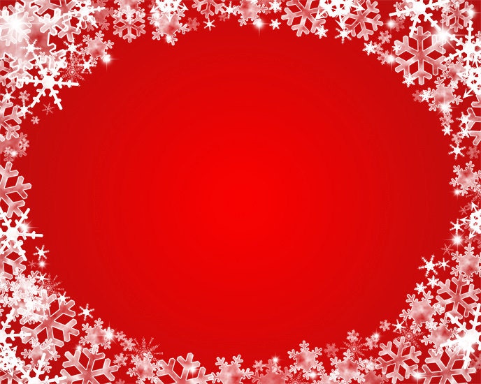 Digital Snowflake Frame, Christmas Background, Photoshop PNG Overlay ...