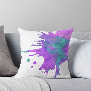 Paint Splat Throw Pillow Purple Paint Splat Throw Pillow Purple