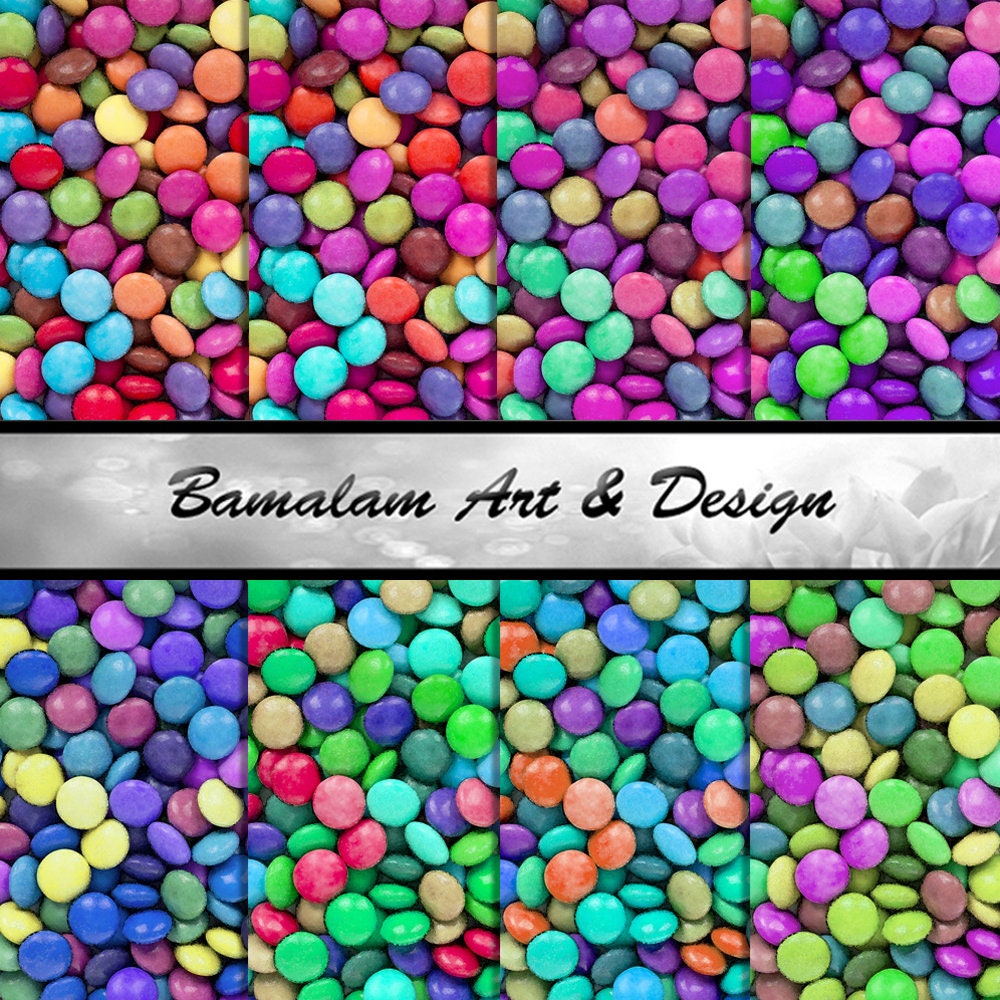 Colourful Candy Scrapbook Download Candies Digital Paper Etsy