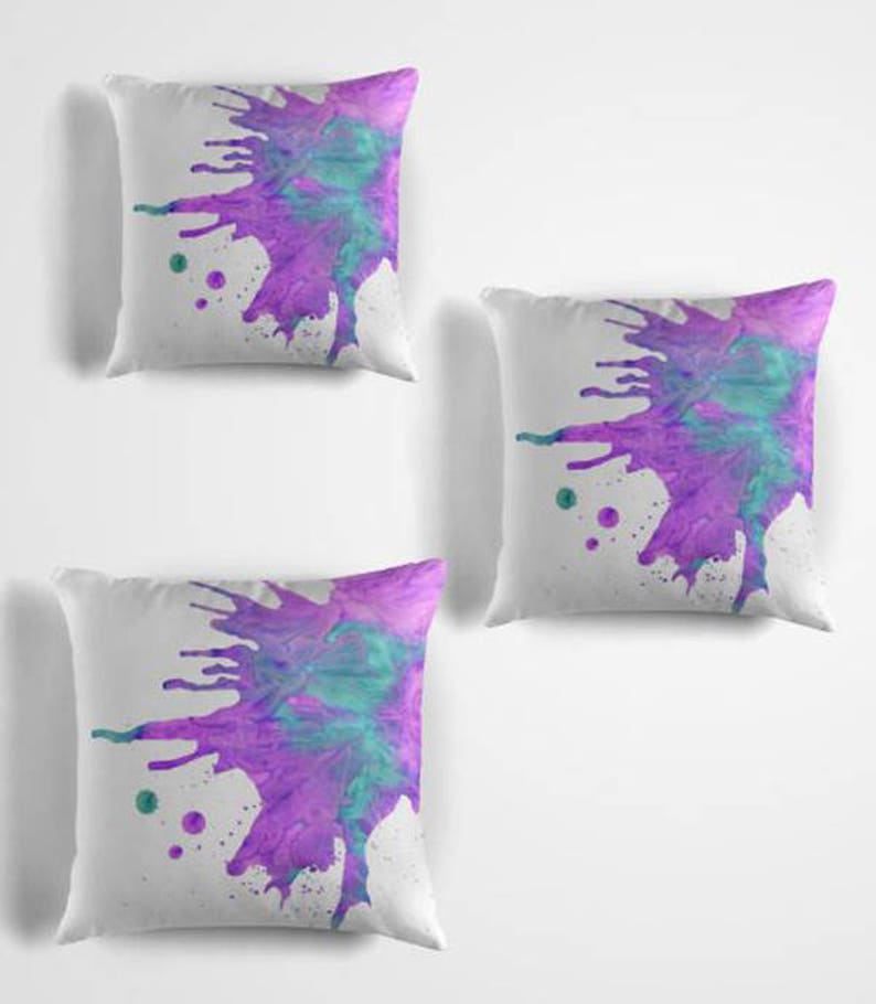 Paint Splat Throw Pillow Purple Paint Splat Throw Pillow Purple