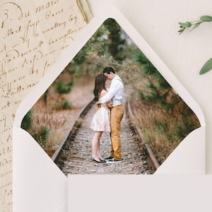 Custom Photo Envelope Liners: A7 Euro Flap Wedding Invitation (Set of 10)
