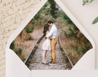 Protège-enveloppes photo personnalisés : faire-part de mariage A7 à rabat (lot de 10)