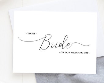 To My Bride Wedding Day Card, Before I Do Cards, To my Groom, Wedding Note Cards, Husband and Wife Script Card, Calligraphy Script,