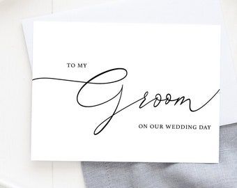 To My Groom On Our Wedding Day, Groom Wedding Day Card, Descriptive Word Wedding Day Card, Card For Groom Wedding Day