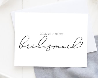 Bridesmaid Card Proposal, Will you Be my Bridesmaid, Bridal Note Card, Wedding Day Cards, Bridesmaid Proposal, Will you be my Maid of Honor