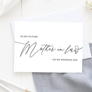 Für meine Schwiegermutter Hochzeitstag Karte, Karte für neue Schwiegereltern, für meine Eltern Hochzeit Grußkarten, Schwiegermutter Skript Karte, Kalligraphie Skript