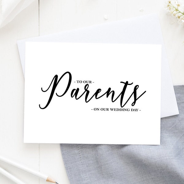 To Our Parents Wedding Day Card, Before I Do Cards, Parents Wedding Note, Parent Wedding Script Card, Parents of the Bride, Groom