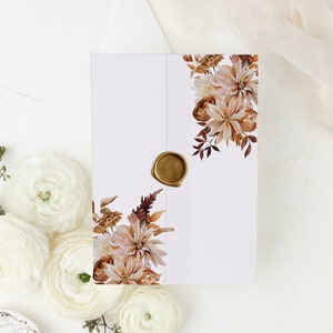 Wildflower Vellum Wrapper Design for 5x7 Wedding Invitation 