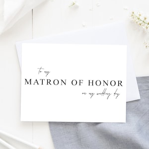 To My Matron of Honour Hochzeitsfeier Dankeskarten - Brautjungfer Karte, Trauzeugin, Matrone der Ehre, Mann der Ehre, Blumenmädchen
