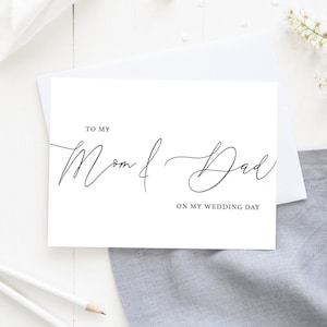 Carte de mariage pour maman et papa, des mariés, carte de mariage calligraphique, carte de note d’amour de mariage