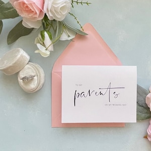 Wedding Card For Parents, On My Wedding Day Keepsake Thank You Cards, Special Note To Go With Gift For Parents of the Bride Or Groom