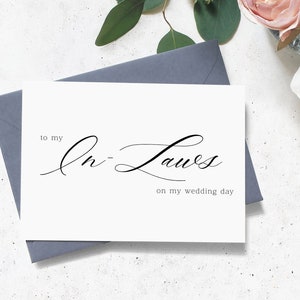 Zu meinen Schwiegermüttern an meiner Hochzeitskarte, zu meinen Schwiegermutter und zu meinem Schwiegervater und zu meiner Schwiegermutter