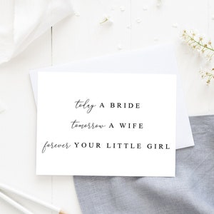 Heute eine Braut Morgen eine Frau für immer Dein kleines Mädchen Karte, für immer Dein kleines Mädchen, Karte für Mama Hochzeitstag, Karte von der Braut zu den Eltern