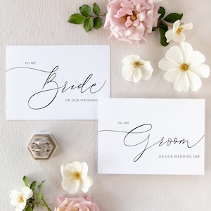 Paquete de tarjetas de novia y novio, Cartas de novia y novio, En nuestro paquete de tarjetas de boda Tarjetas de notas del día de la boda, Para mi novio, Para mi novia,