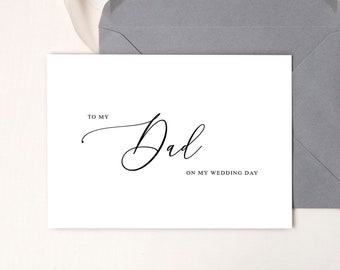 Wedding Day Card To My Dad, On My Wedding Day, Card For Father of the Bride, Wedding Day Card, Card For Father Of The Groom