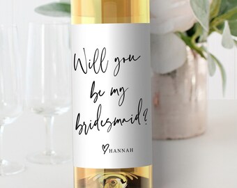 Will You Be My Bridesmaid Wine Label - Etsy Australia