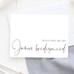 Willst du meine Junior-Brautjungfer sein, Karte für Junior-Brautjungfer, Junior-Brautjungfer, Vorschlagskarte, Hochzeitskarte, Be My Junior-Brautjungfer
