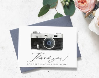 Merci d'avoir immortalisé notre mariage, Carte pour photographe de mariage, Carte de mariage, Cartes de remerciement de mariage, Carte de photographe de mariage