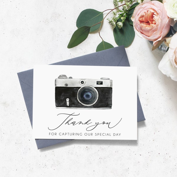 Thank You For Capturing Our Wedding, Card For Wedding Photographer, Wedding Card, Wedding Thank You Cards, Wedding Photographer Card